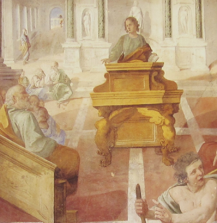 Affreschi di Ganassini nel chiostro della chiesa della SS. Trinità: L'errore manicheo