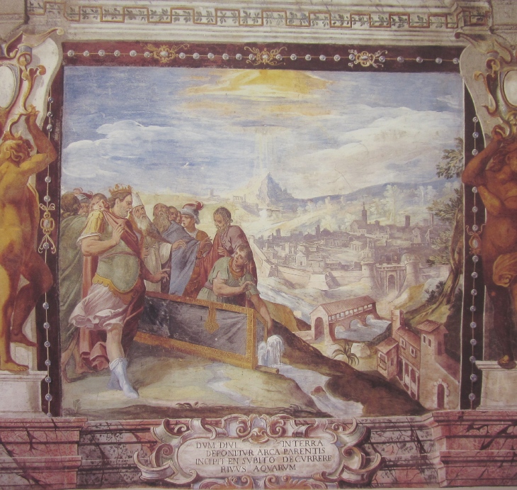 Affreschi di Ganassini nel chiostro della chiesa della SS. Trinit: Le spoglie di Agostino operano miracoli