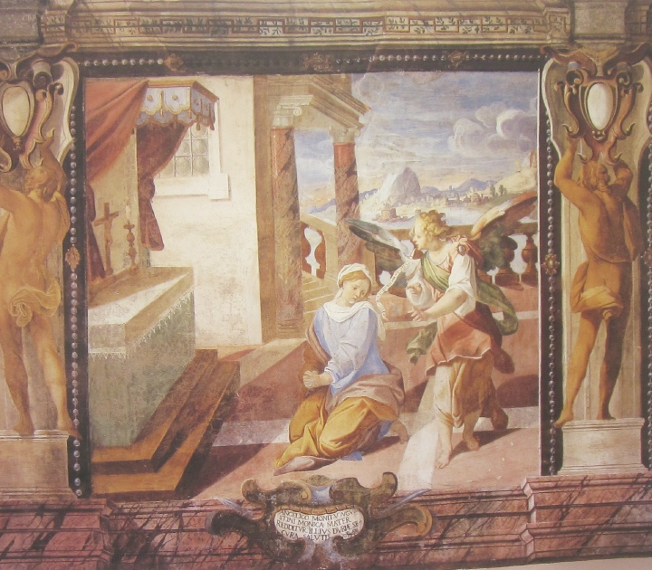 Affreschi di Ganassini nel chiostro della chiesa della SS. Trinità: Il sogno di Monica