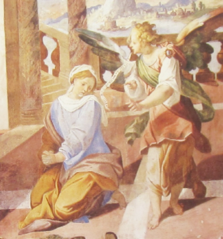 Affreschi di Ganassini nel chiostro della chiesa della SS. Trinità: Il sogno di Monica
