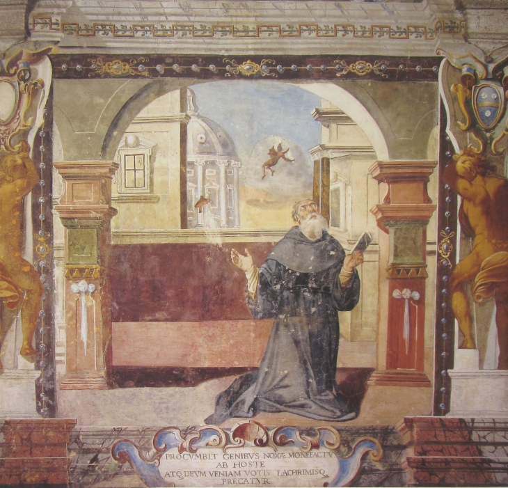 Affreschi di Ganassini nel chiostro della chiesa della SS. Trinità: Il libro dei Vizi