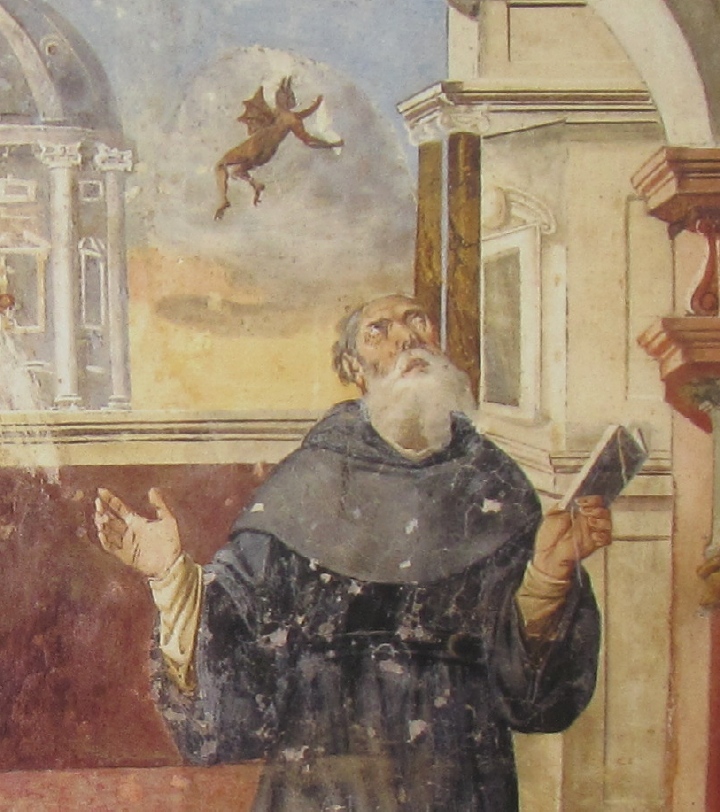 Affreschi di Ganassini nel chiostro della chiesa della SS. Trinità: Il libro dei Vizi