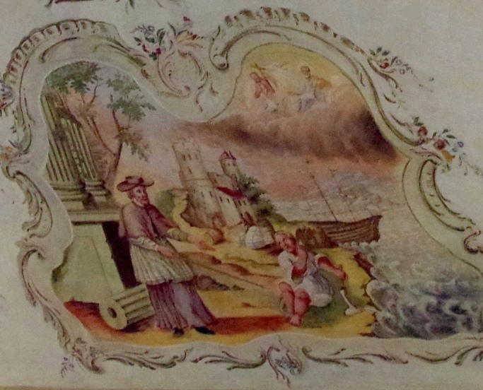 Agostino e il bambino sulla spiaggia
