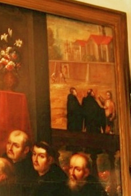 Particolare di Agostino che costruisce un monastero