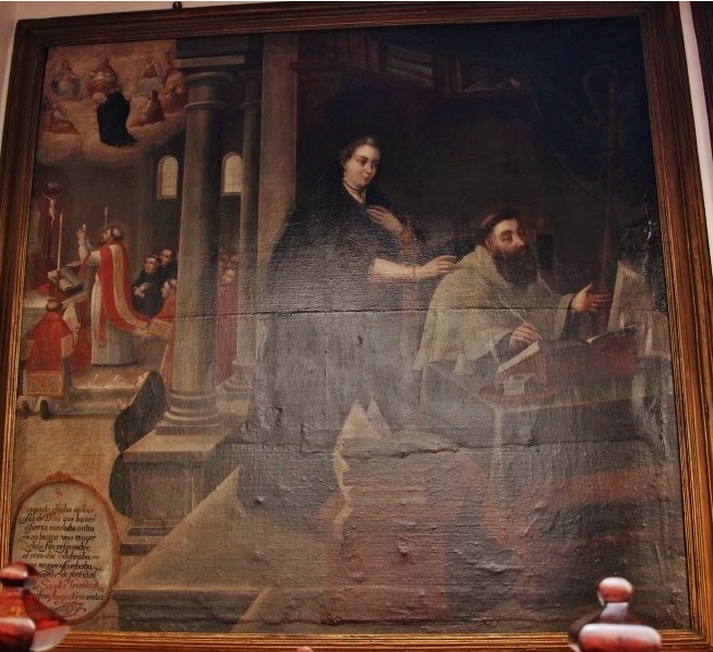 Agostino rapito davanti alla Trinità non vede una donna e mentre celebra la messa costei vede la Trinità