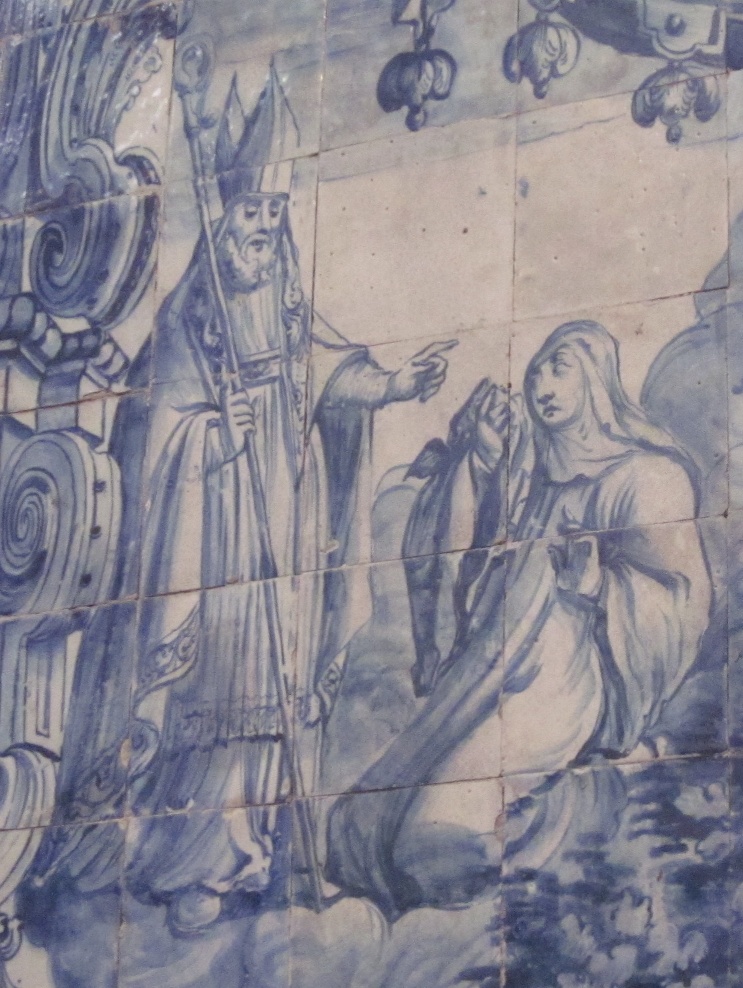 Monica consolata da un vescovo, azulrjo nella chiesa di santa Cruz a Coimbra