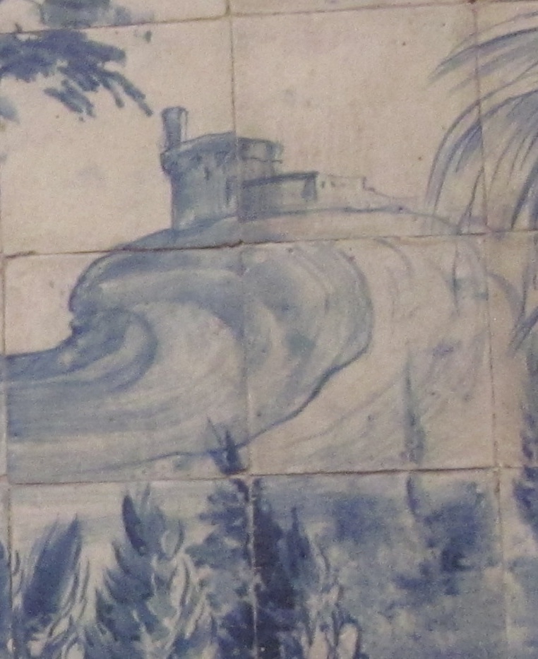 Particolare della campagna (Cassiciaco ?) nella del Tolle lege nel giardino della casa di Milano nell'anno 386 nella chiesa di santa Cruz a Coimbra
