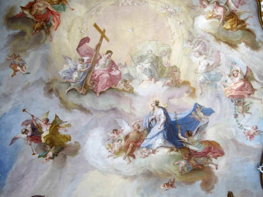 La vergine e il Cristo: affresco di Enderle a Magonza
