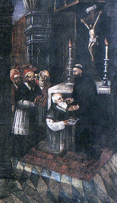 Agostino offre la comunione a Felice