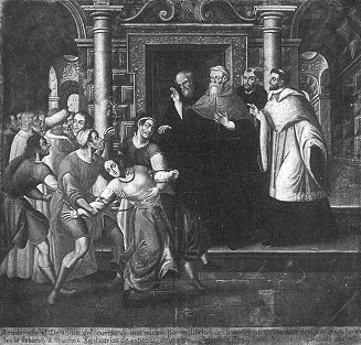 Agostino esorcizza una donna indemoniata