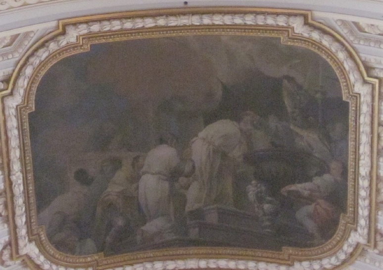 Battesimo di sant'Agostino, affresco di Velasquez nella nave della chiesa de l'Encarnacion a Madrid