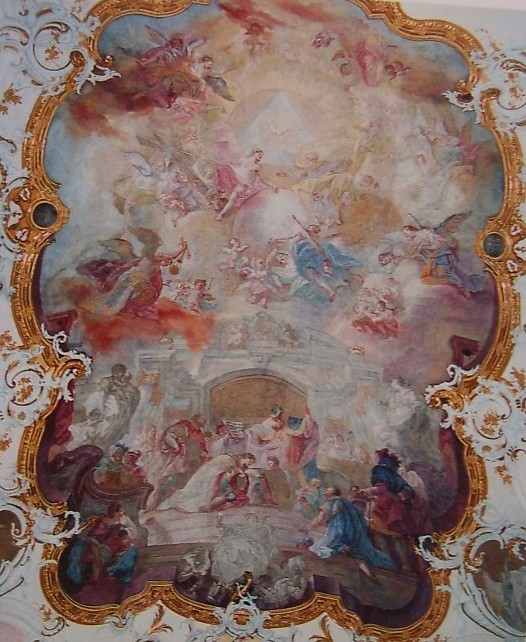 Battesimo di Agostino: affresco di Enderle nella chiesa agostiniana di Magonza