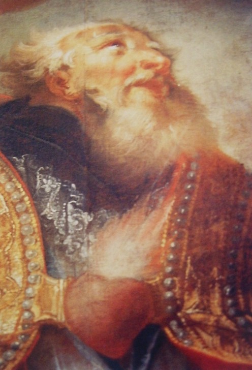 Agostino ai piedi della Croce: affresco di Johann Anwander a Munnerstadt