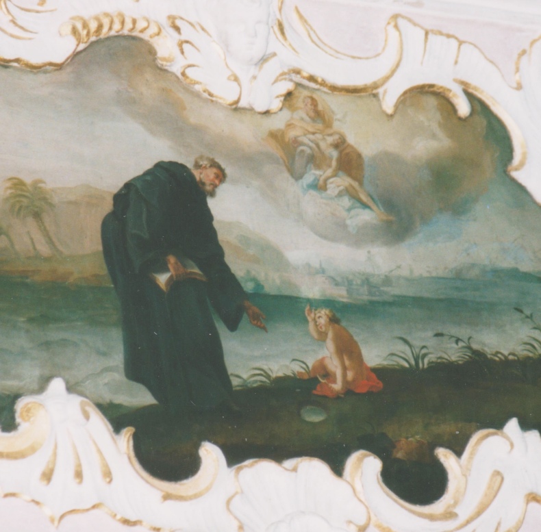Agostino incontra un bambino sulla spiaggia