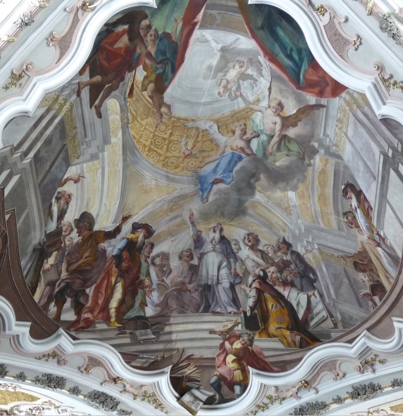 Agostino confuta gli eretici, dipinto di Gunther nella Abbazia agostiniana di Novacella