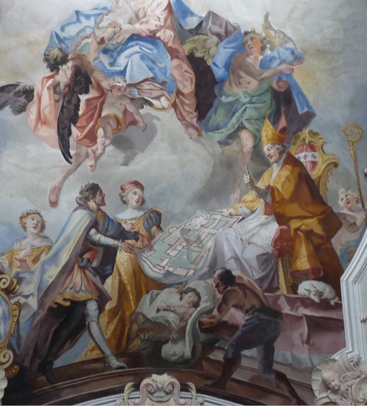 Fondazione del monastero di Novacella, dipinto di Gunther nella Abbazia agostiniana di Novacella