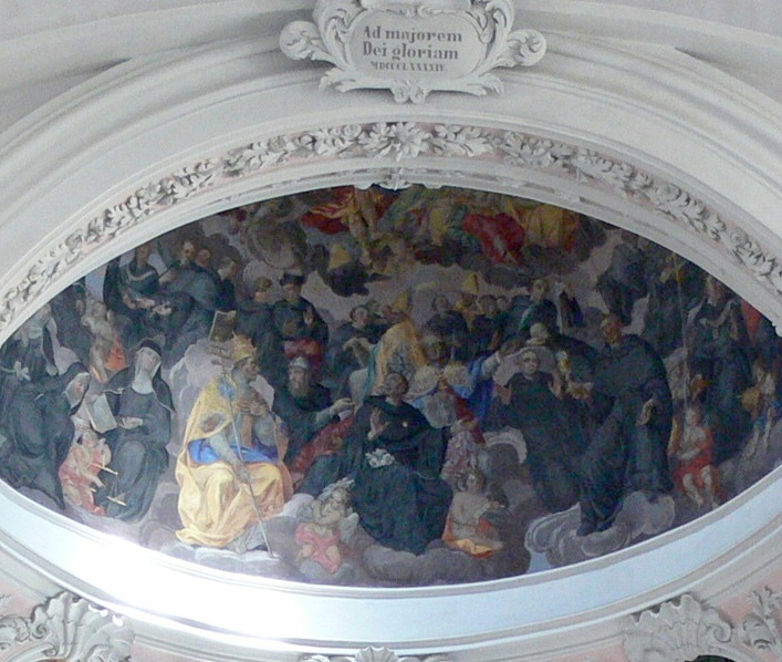 Agostino in gloria: l'apoteosi, affresco di Waldmann a Rattenberg