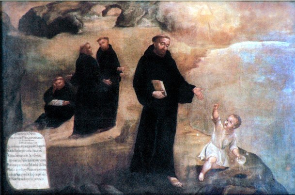 Agostino e il bambino sulla spiaggia
