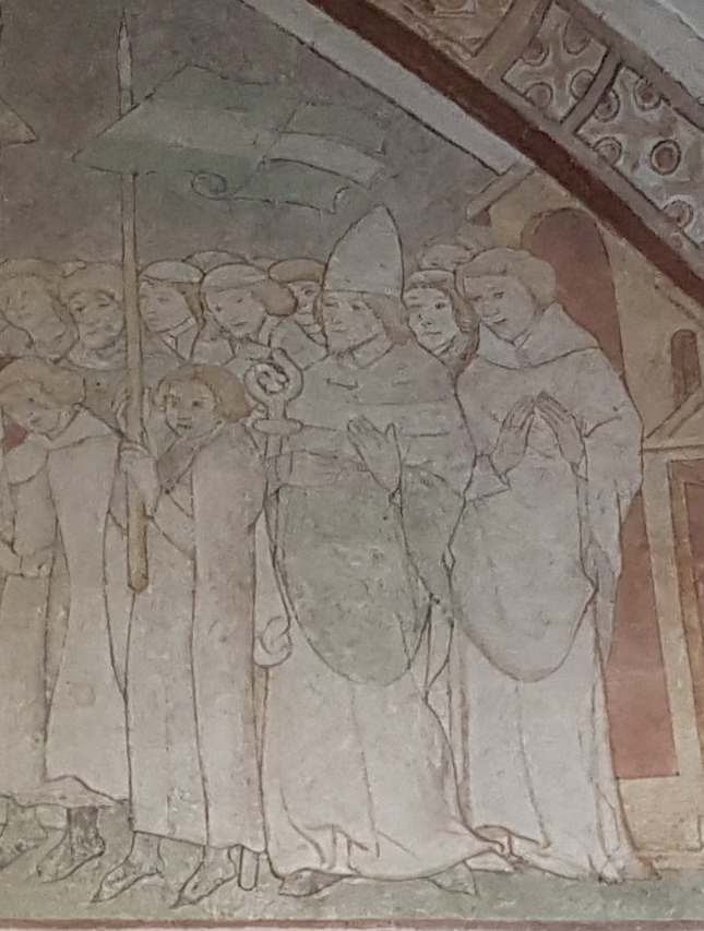Traslazione delle reliquie: particolare del vescovo di Pavia