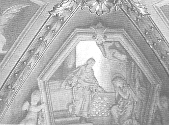 Monica consolata da un vescovo, nel ciclo di affreschi agostiniano di Vela alla Valletta a Malta
