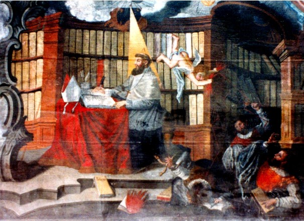 Agostino crea una biblioteca contro gli eretici