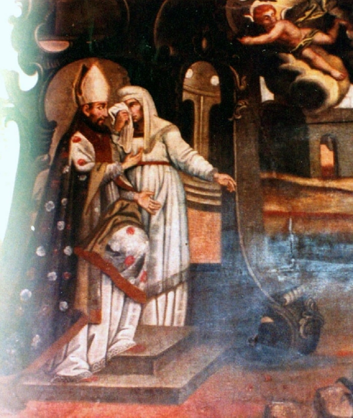 Monica consolata da un vescovo