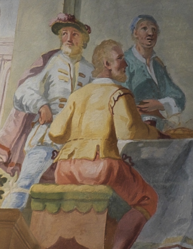Agostino rifugge gli eccessi: particolare dei convitati