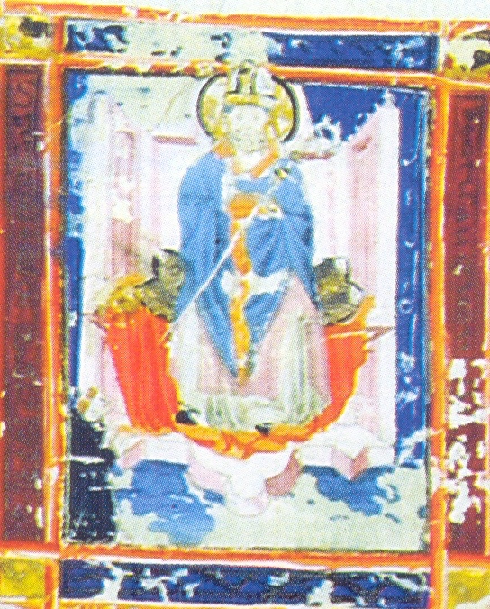 Cortona, Biblioteca comunale, dalla Legenda Aurea ms. 22 f. 153v: Agostino in cattedra