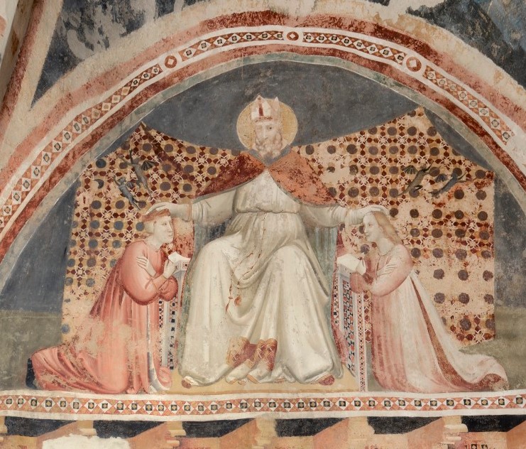 Agostino benedice due fedeli