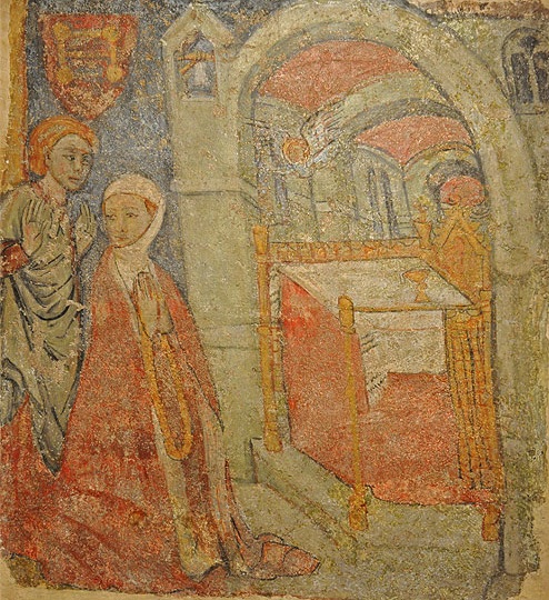 Il sogno di Monica: affresco a Llu nella chiesa di santa Maria