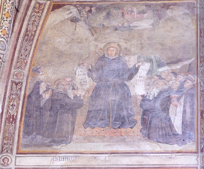 Agostino consegna la regola ai monaci