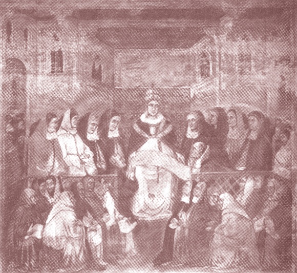Alessandro IV consegna la bulla Incumbit Nobis