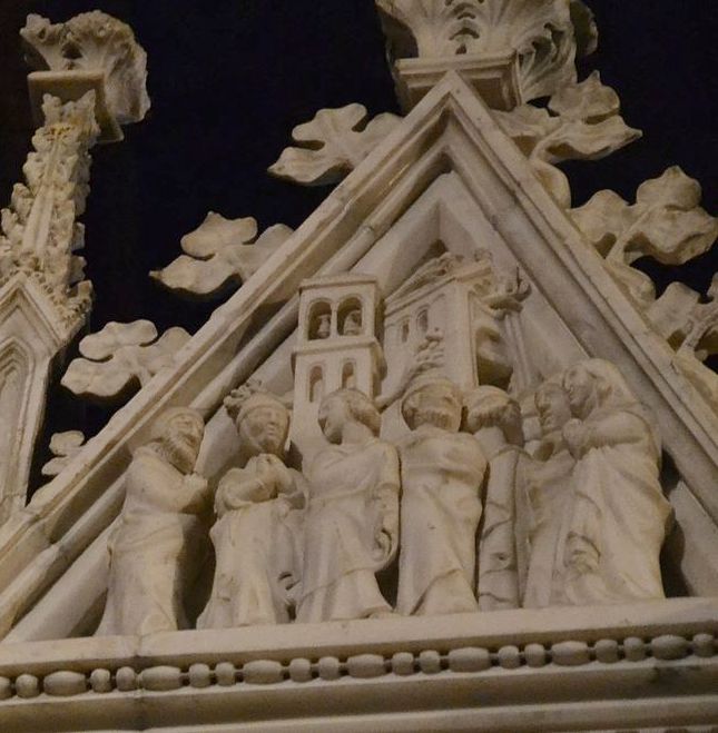 Il priore guarito celebra la festa di sant'Agostino, pinnacolo dell'Arca di sant'Agostino in san Pietro in Ciel d'Oro a Pavia