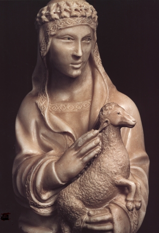 La mansuetudine nella statua dell'Arca di sant'Agostino a Pavia in san Pietro in Ciel d'Oro
