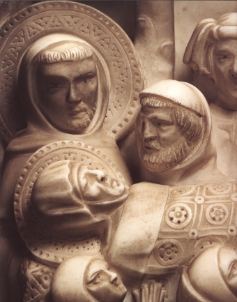 Funerali di Monica, scultura dell'Arca di sant'Agostino in san Pietro in Ciel d'Oro a Pavia