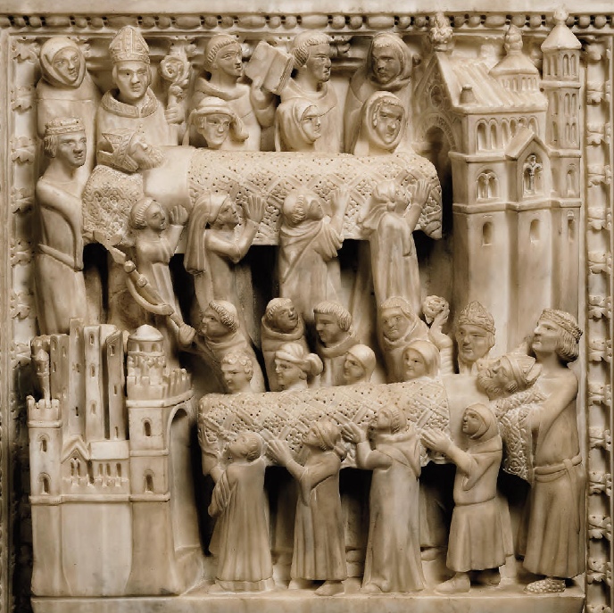 Traslazione delle reliquie a Pavia, tavola dell'Arca di sant'Agostino in san Pietro in Ciel d'Oro a Pavia