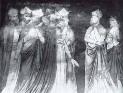 Agostino disputa con Emerito, affresco nella cappella di S. Agostino a Rabastens