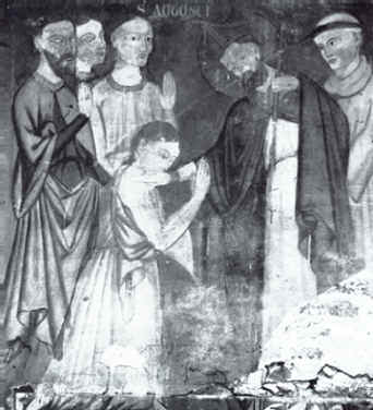 Agostino salva un ammalato, affresco nella cappella di S. Agostino a Rabastens