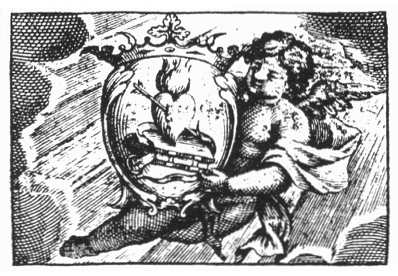 Agostino cardioforo, stemma dell'Ordine agostiniano nel 1679