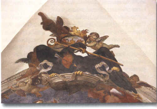 Stemma dell'Ordine agostiniano di Anastasi nel chiostro di Tolentino