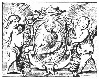 Agostino cardioforo, stemma dell'Ordine agostiniano nel 1689 ad Anversa