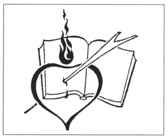 Il cuore trafitto da una freccia su un libro aperto, stemma dell'Ordine agostiniano nel 1968