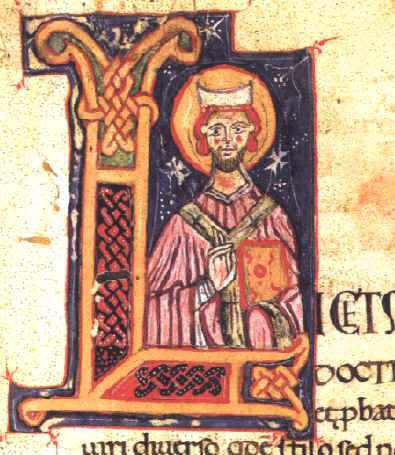 Agostino in atto benedicente