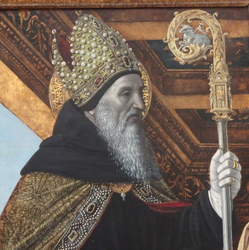 Particolare del volto di Agostino