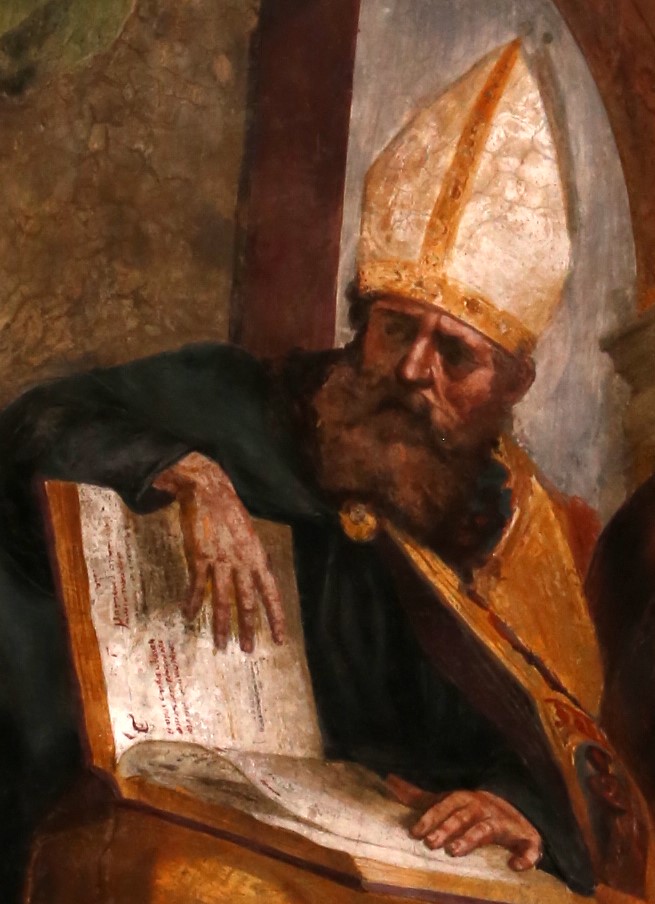 Particolare di Agostino vescovo e Dottore della Chiesa