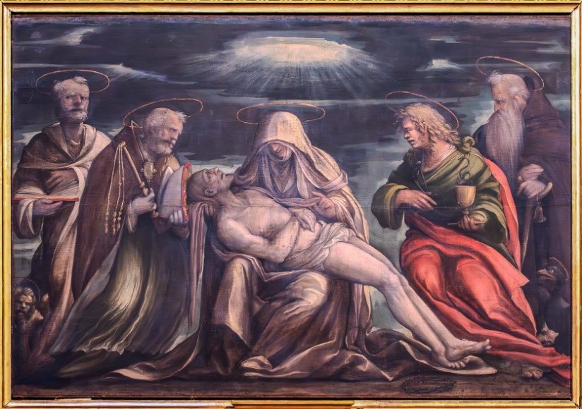 Il Compianto di Cristo fra i santi Marco, Agostino, Giovanni evangelista ed Antonio Abate