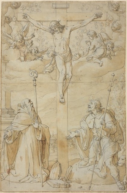 La Crocifissione con i Santi Rocco e Agostino