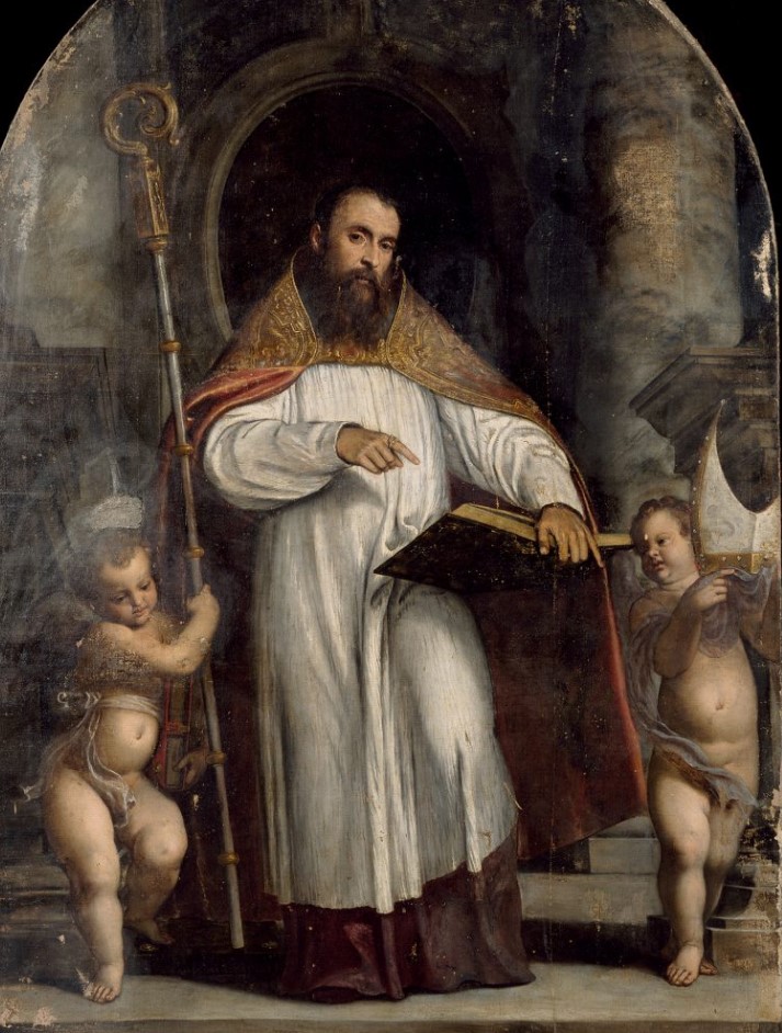 Agostino e due angeli