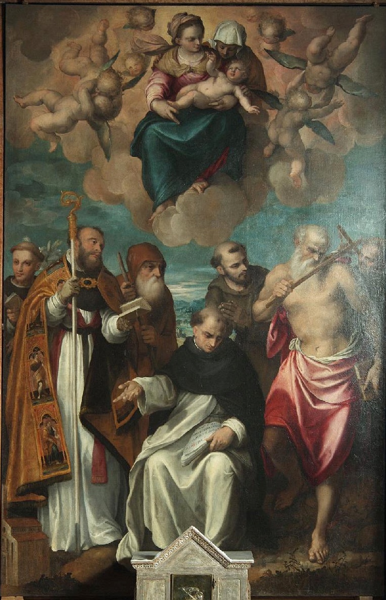 Agostino, la Vergine e santi