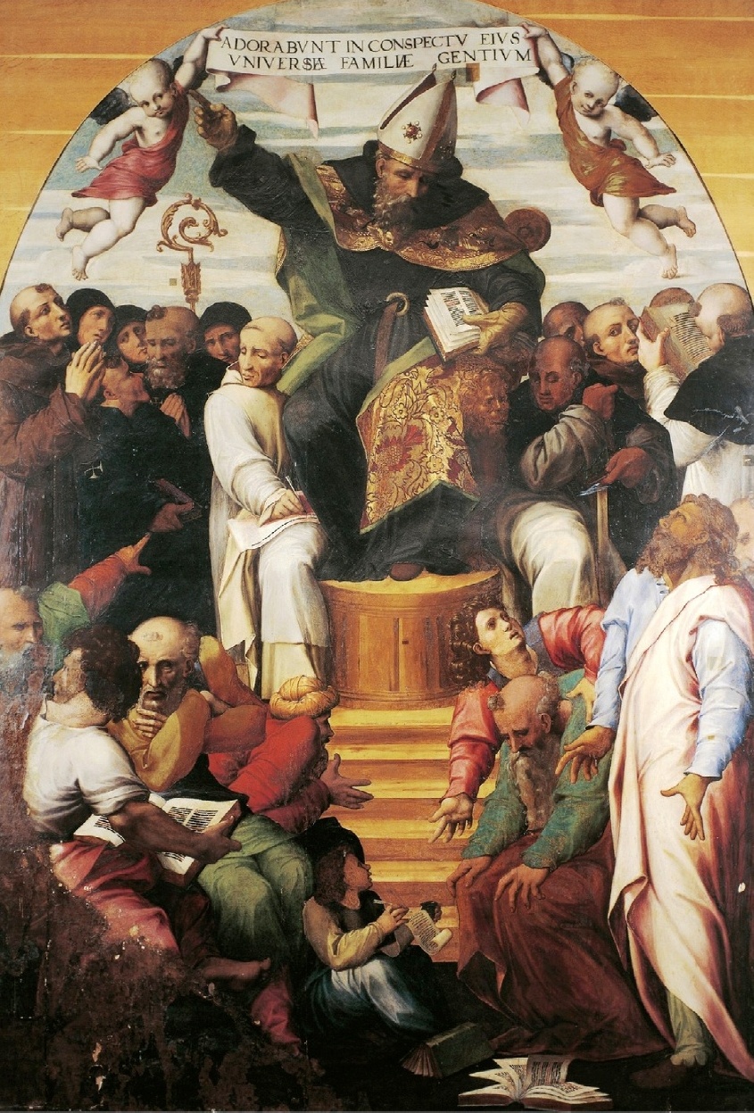 Agostino in gloria parla agli eretici opera di Cardisco Marco
